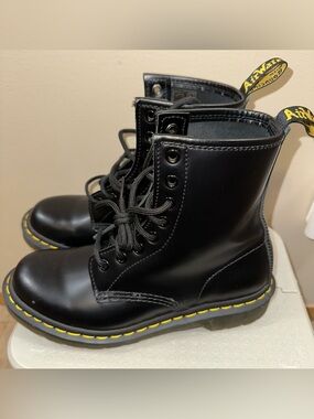 Dr. Martens Black Leather Lace-Up Boots